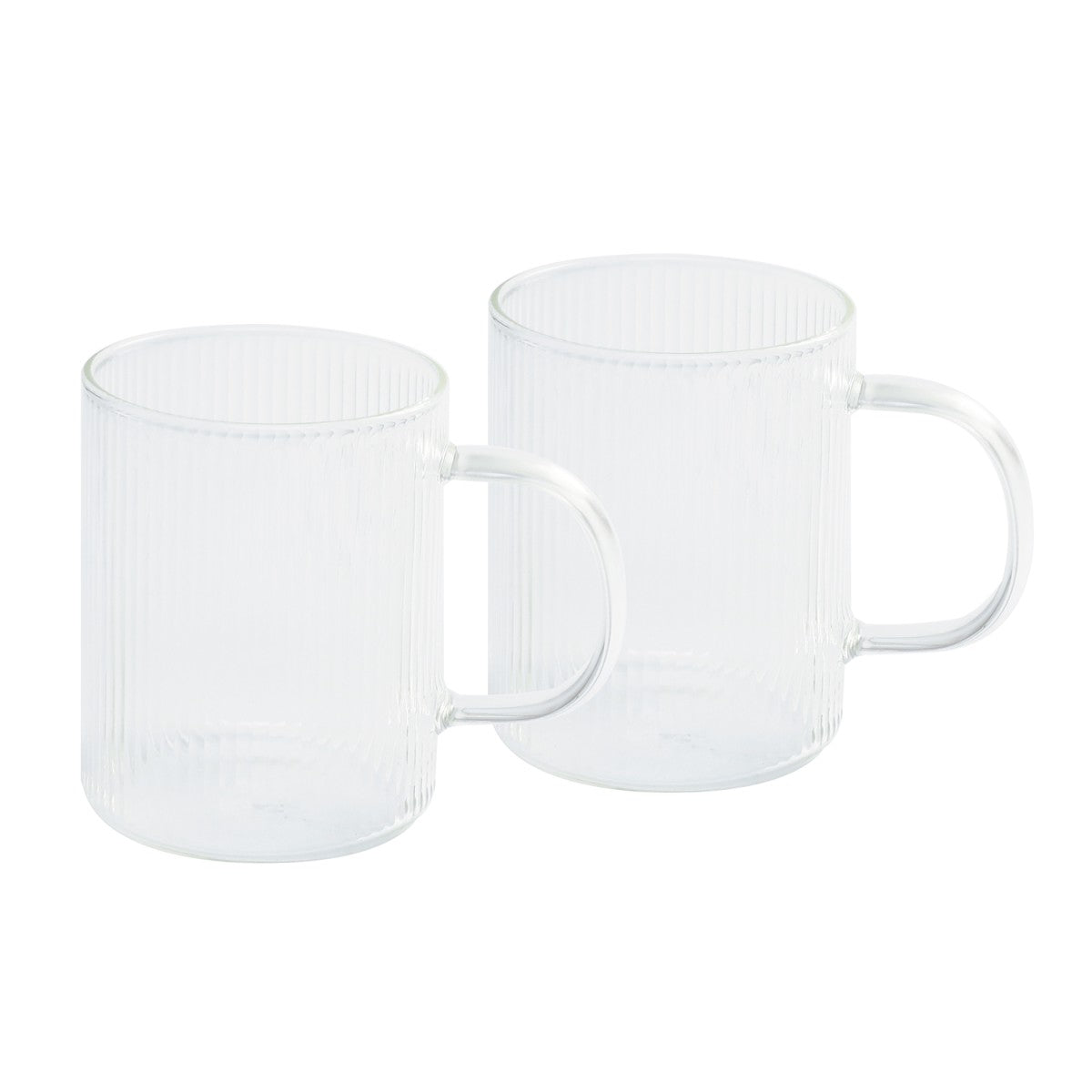 Set de 2 mugs en verre strié Darjeeling - Verre transparent Cristel - Mathon - 1