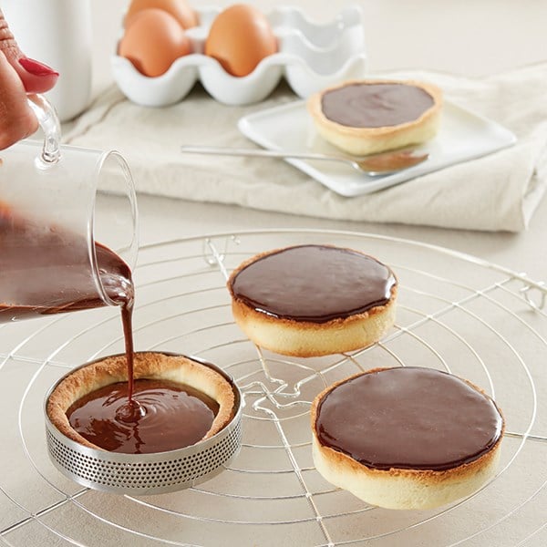 Cercle à tarte perforé en inox rond 8 cm Mathon - Mathon - 1