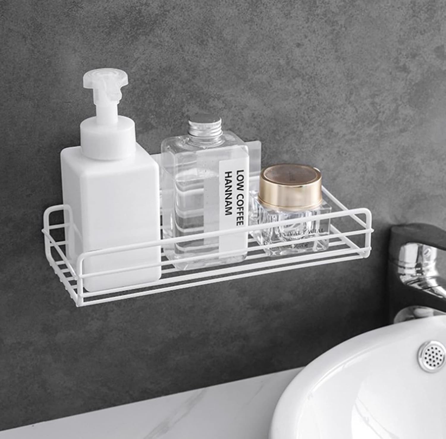 Etagere Douche Adhésive en Acier Inoxydable blanc Vendos85 - Mathon