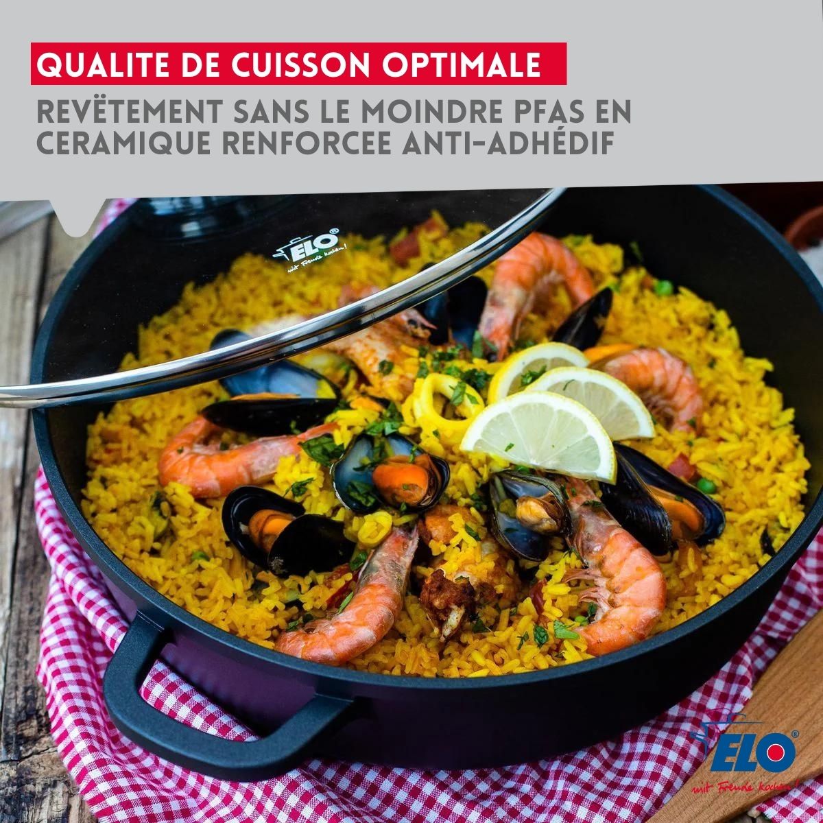 Set de 3 faitouts 16 cm 20 cm et 24 cm sans PFAS avec couvercles en verre  Alucast Elo - Mathon - 6