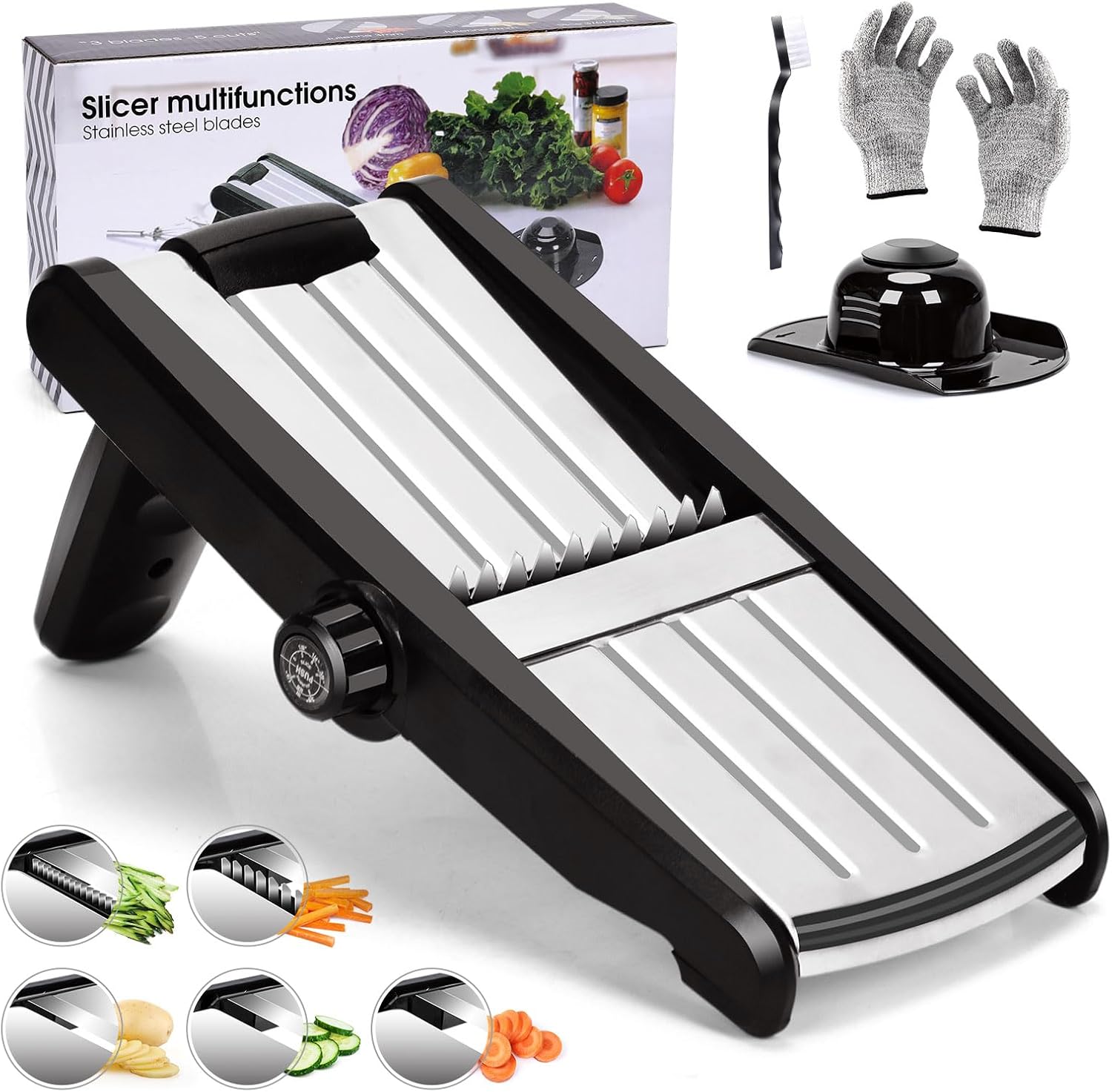 Mandoline Réglable 5 Lames en Acier Inoxydable Vendos85 - Mathon