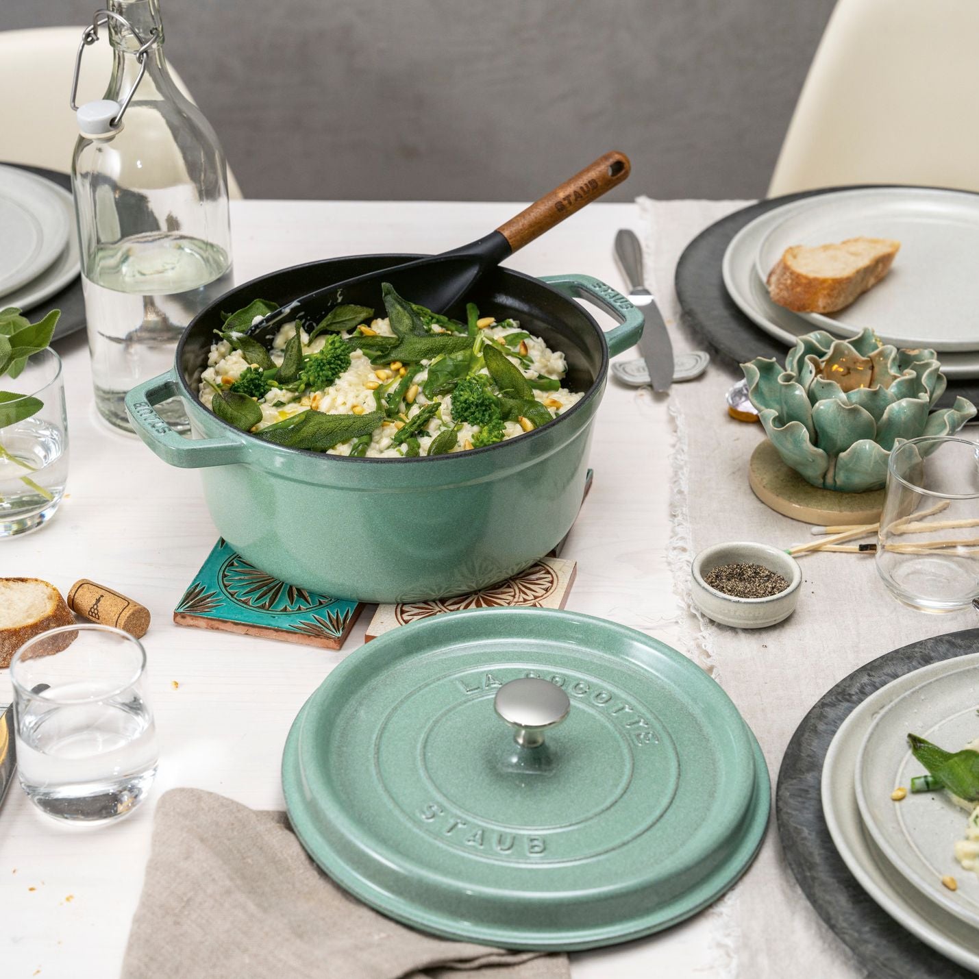 Cocotte 24 cm, Fonte, Rond(e), Sauge Staub - Mathon - 5