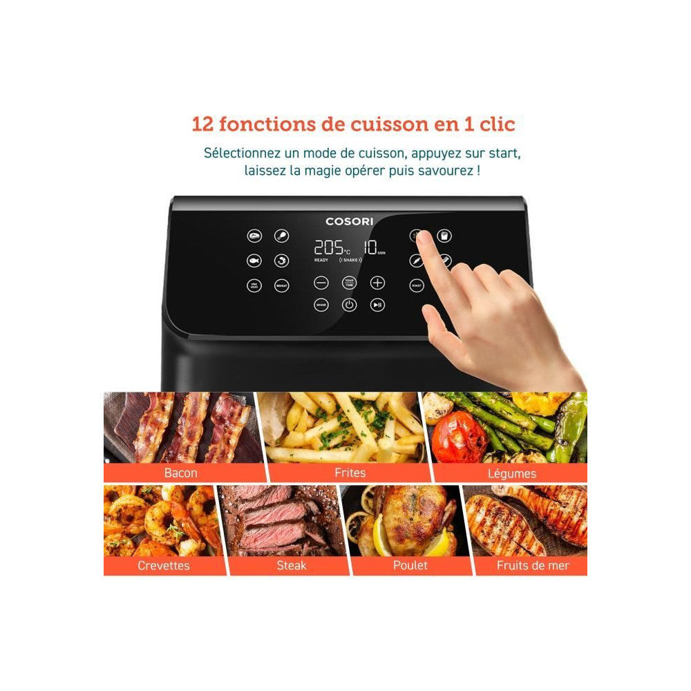 Friteuse Sans Huile -   - Premium Ii Chef Edition - Capacité 6,2 L - 12 Programmes - Pack 50 Papiers Cuisson - 1700 W - No Cosori - Mathon - 4