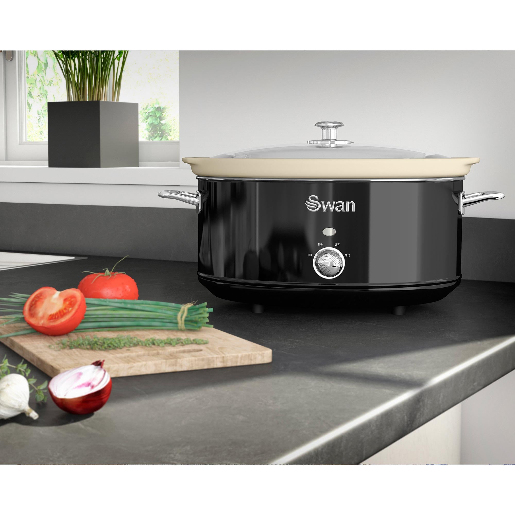 Retro Mijoteuse 6,5L Poêle Amovible en Céramique Antiadhésive, Vintage 320 Noir SF17031BNEU - Mathon - 4