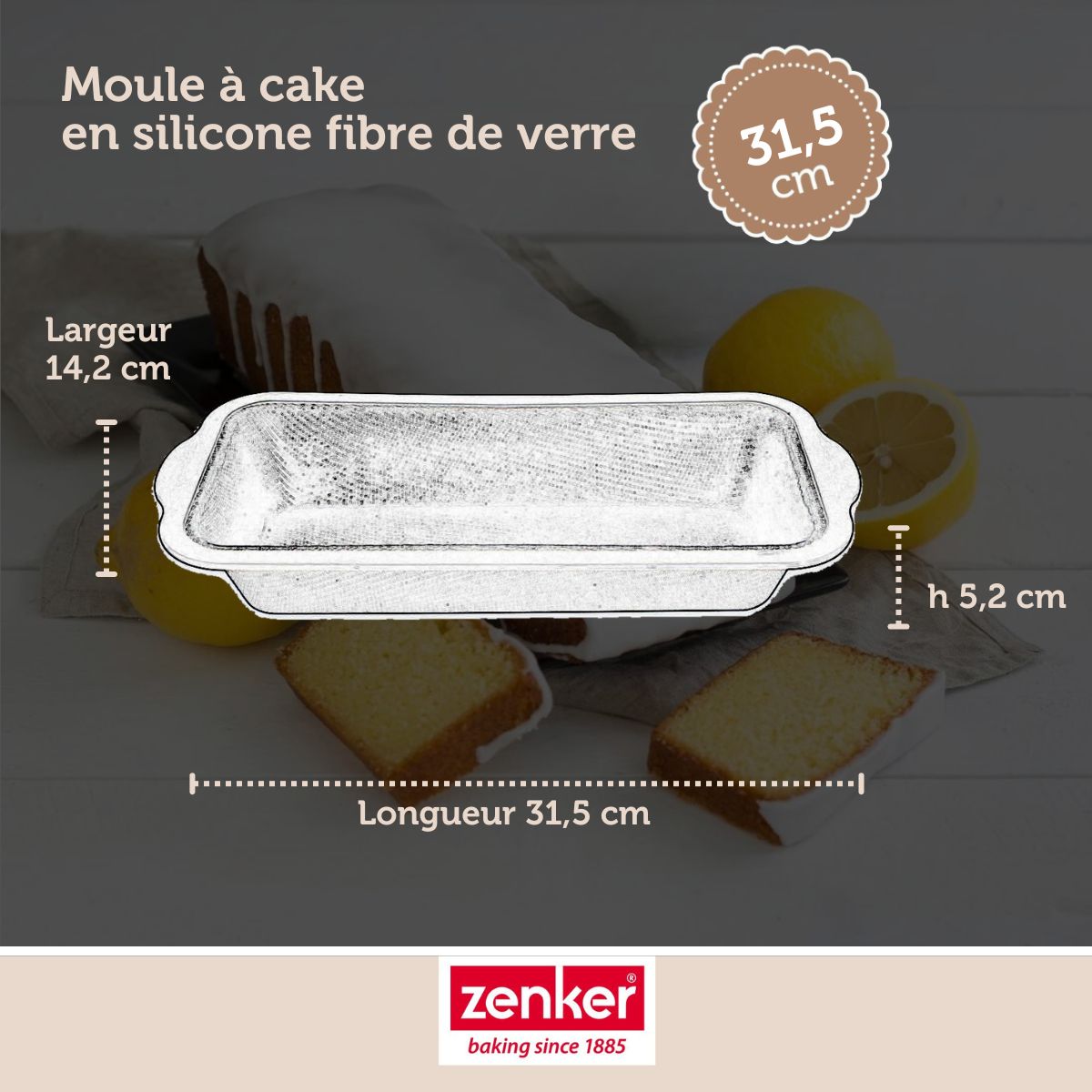 Moule à cake 31,5 cm Zenker Silicone fibre de verre Zenker - Mathon - 3