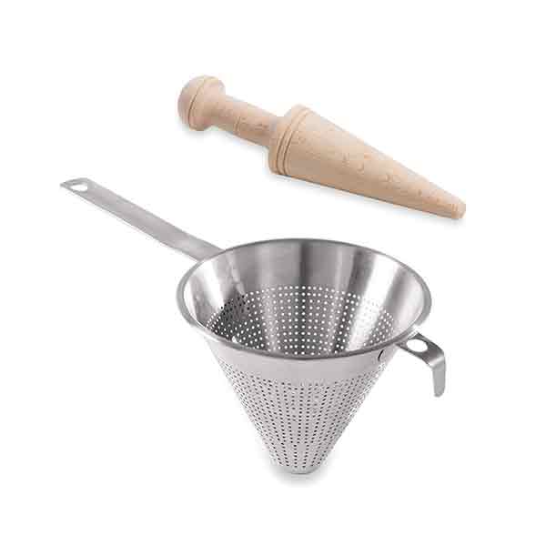 Lot chinois de cuisine en inox et pilon - Mathon - 1