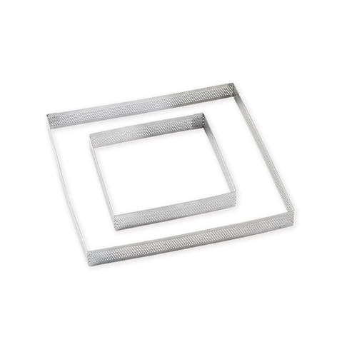Lot de 2 cercles à tarte perforés en inox carré 12 et 20 cm Mathon - Mathon - 1