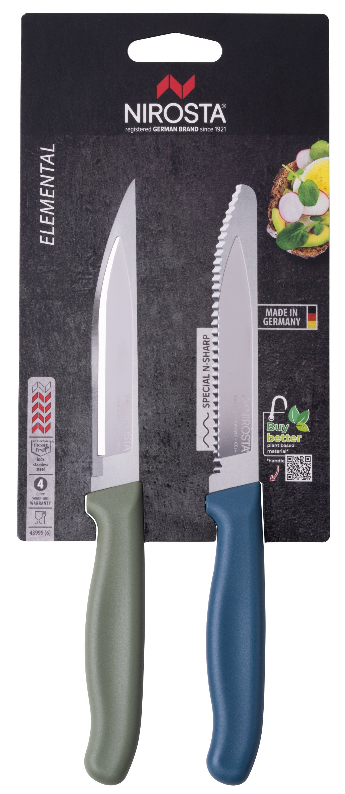 Set de 2 couteaux d’office et à petit déjeuner 22,5 cm  Elemental Nirosta - Mathon - 8