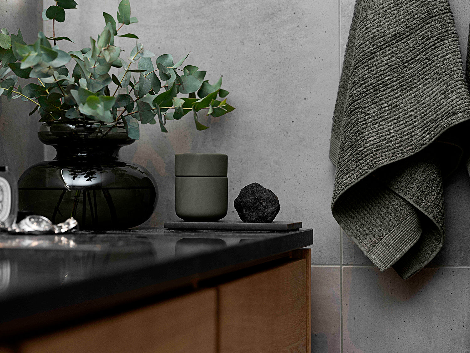 Pot avec couvercle UME en grès Vert olive Zone Denmark - Mathon - 7