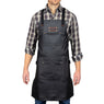 Tablier en toile enduite et cuir noir Livoo - Mathon - 2