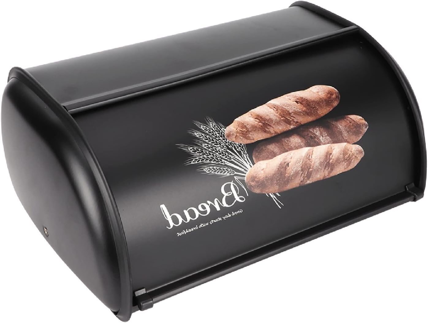 Boîte à pain Grande capacité avec couvercle enroulable noir Vendos85 - Mathon