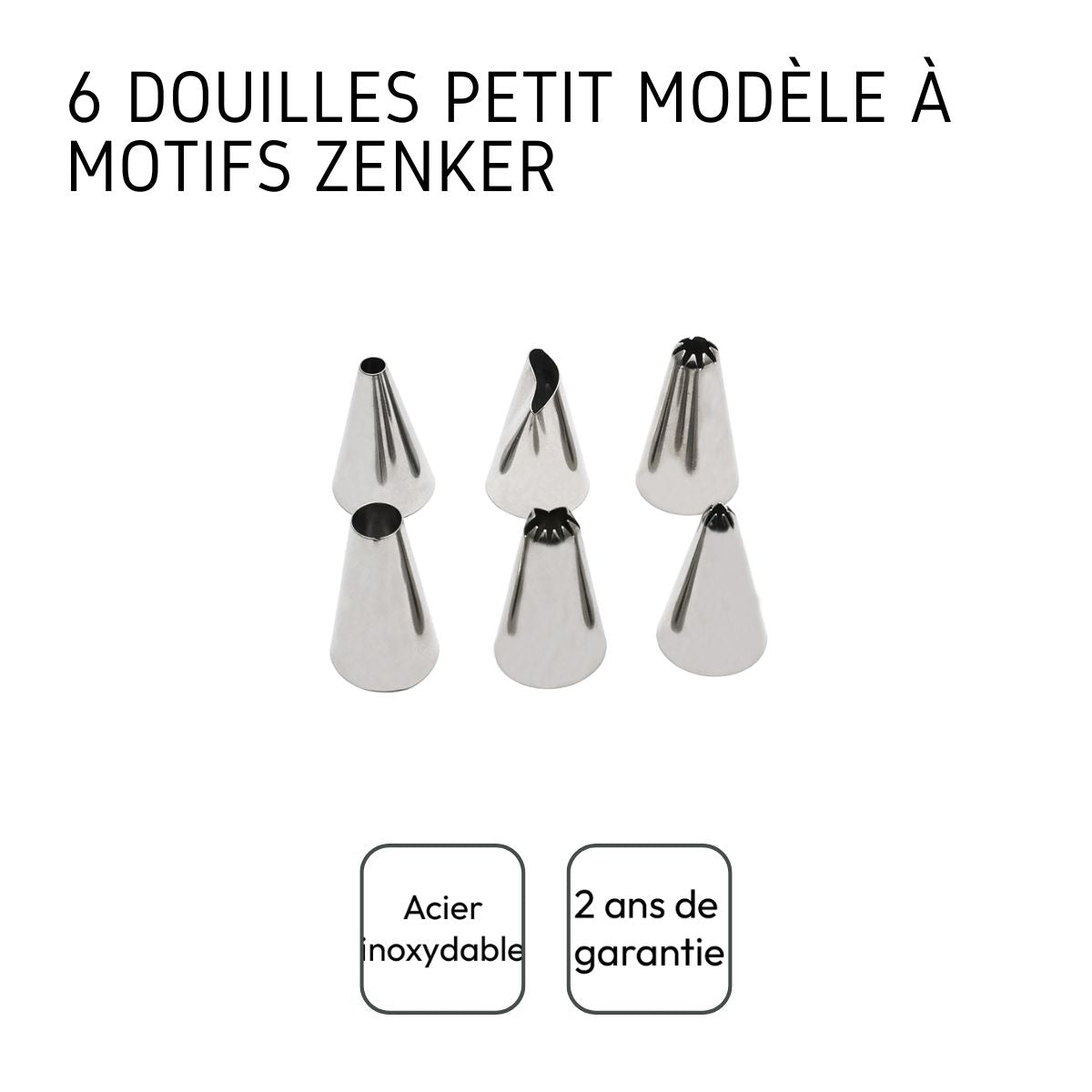 Lot de 6 douilles à pâtisserie en inox petit modèle Zenker Smart Pastry Zenker - Mathon - 4