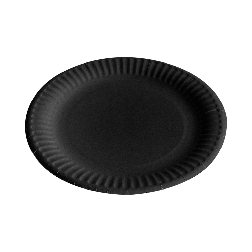 18Pcs - Assiette plastique noire "First Class" FirstPack - Mathon