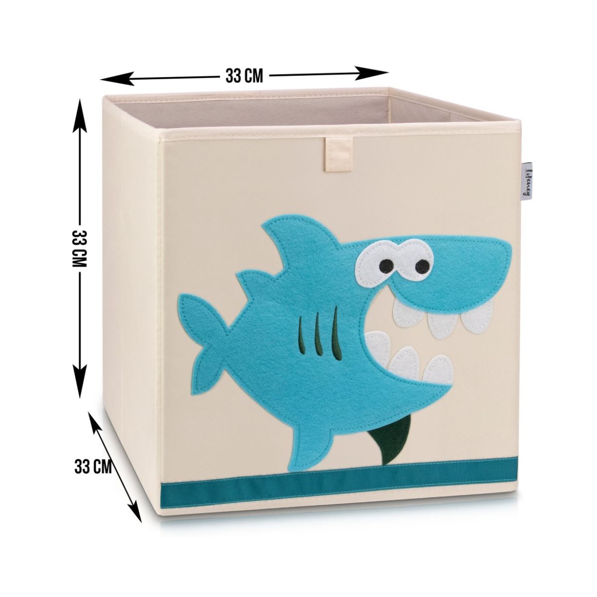 Boîte de rangement en tissu pour enfant "requin" sur fond clair, compatible Ikea Kallax Lifeney Fackelmann - Mathon - 3