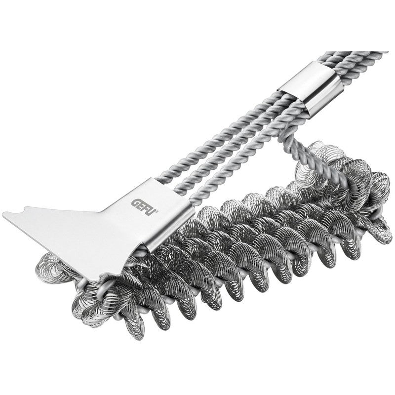 Brosse à gril barbecue en acier inoxydable et plastique noir Gefu - Mathon - 2