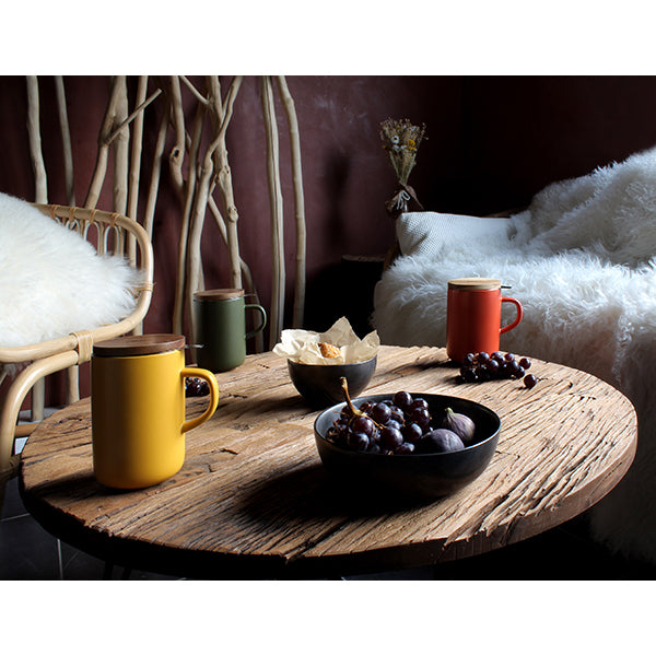 Lot de 2 tisanières mug Juliet jaune et paprika Ogo - Mathon - 2