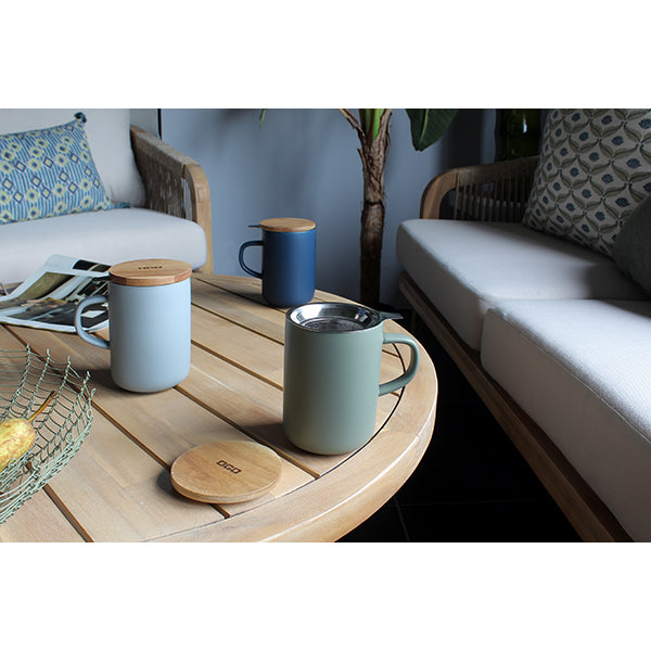 Lot de 2 tisanières mug Juliet perle et blanc Ogo - Mathon - 2