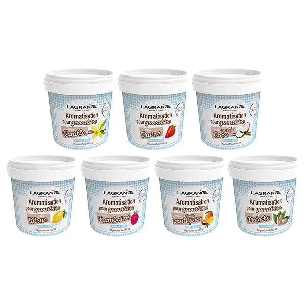 Lot 7 arômes pour yaourts maison 7 × 425 g Lagrange - Mathon - 1