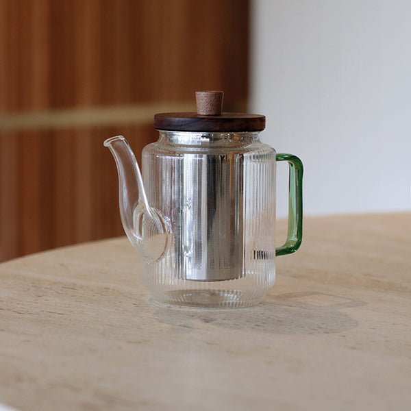 Théière Karl en verre borosilicate anse verte 550 ml Ogo - Mathon - 2