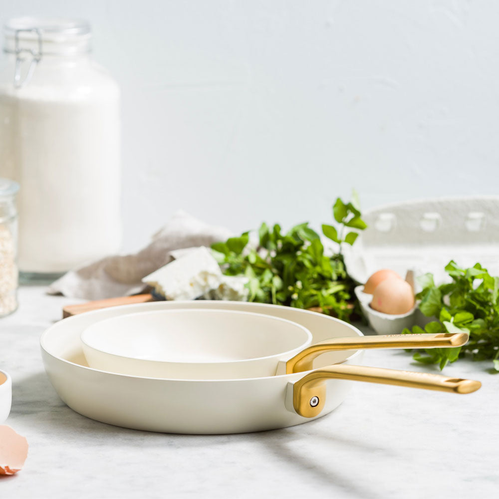 Set 2 Poêles 20 et 28 cm Evolution crème Greenpan - Mathon - 2