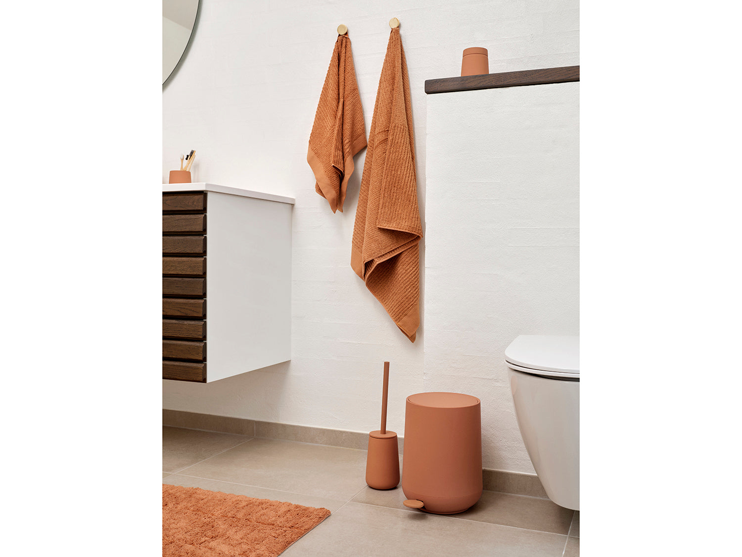 Tapis de bain TILES en coton Mandarine Zone Denmark - Mathon - 4