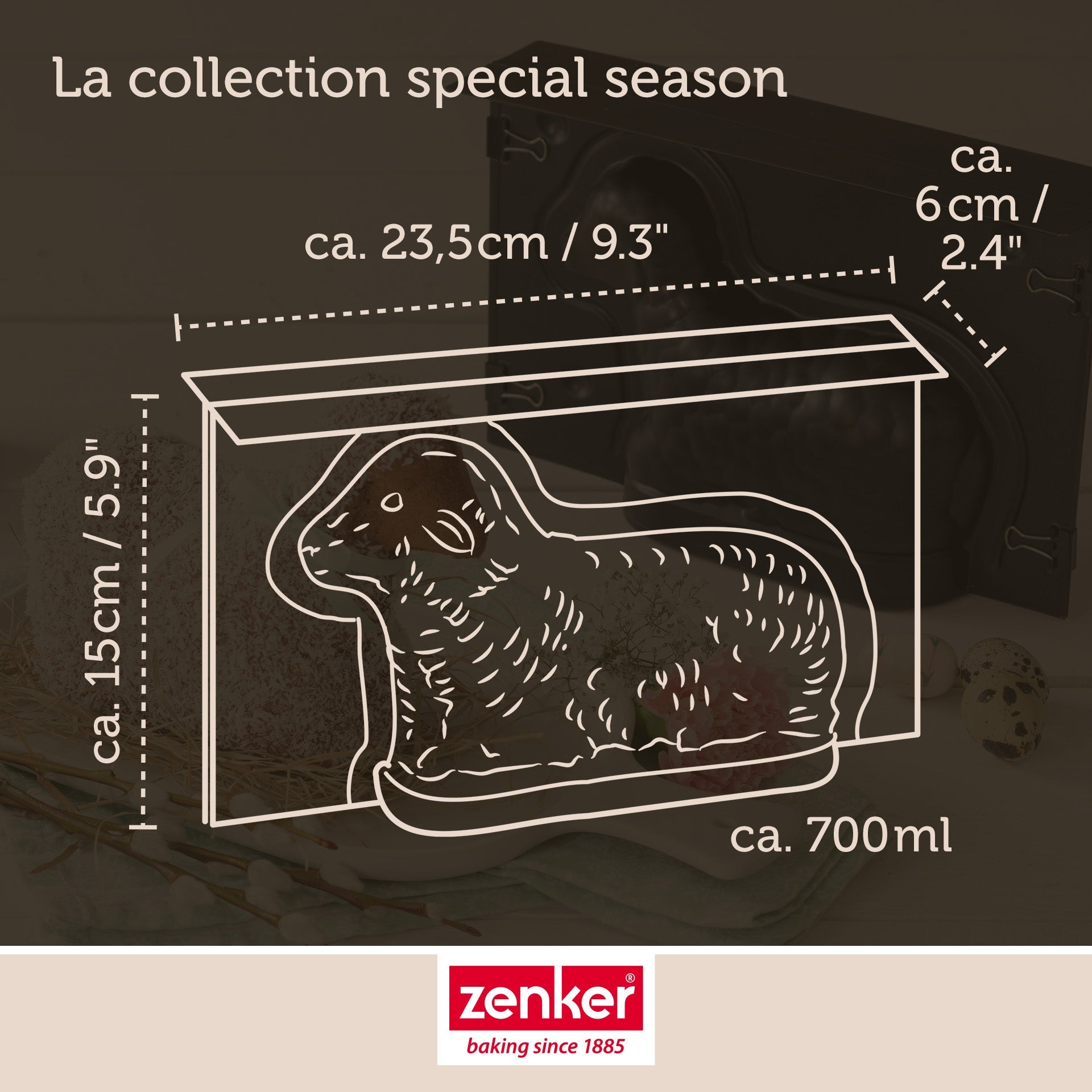 Moule agneau pascal 3D 700 ml pour Pâques Zenker Special Season Zenker - Mathon - 4