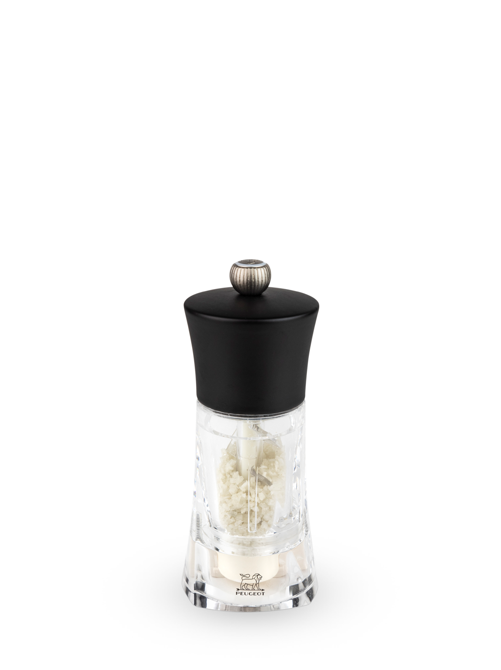 Oléron Moulin à sel humide manuel en bois et acryl couleur noir 14 cm Peugeot - Mathon - 1