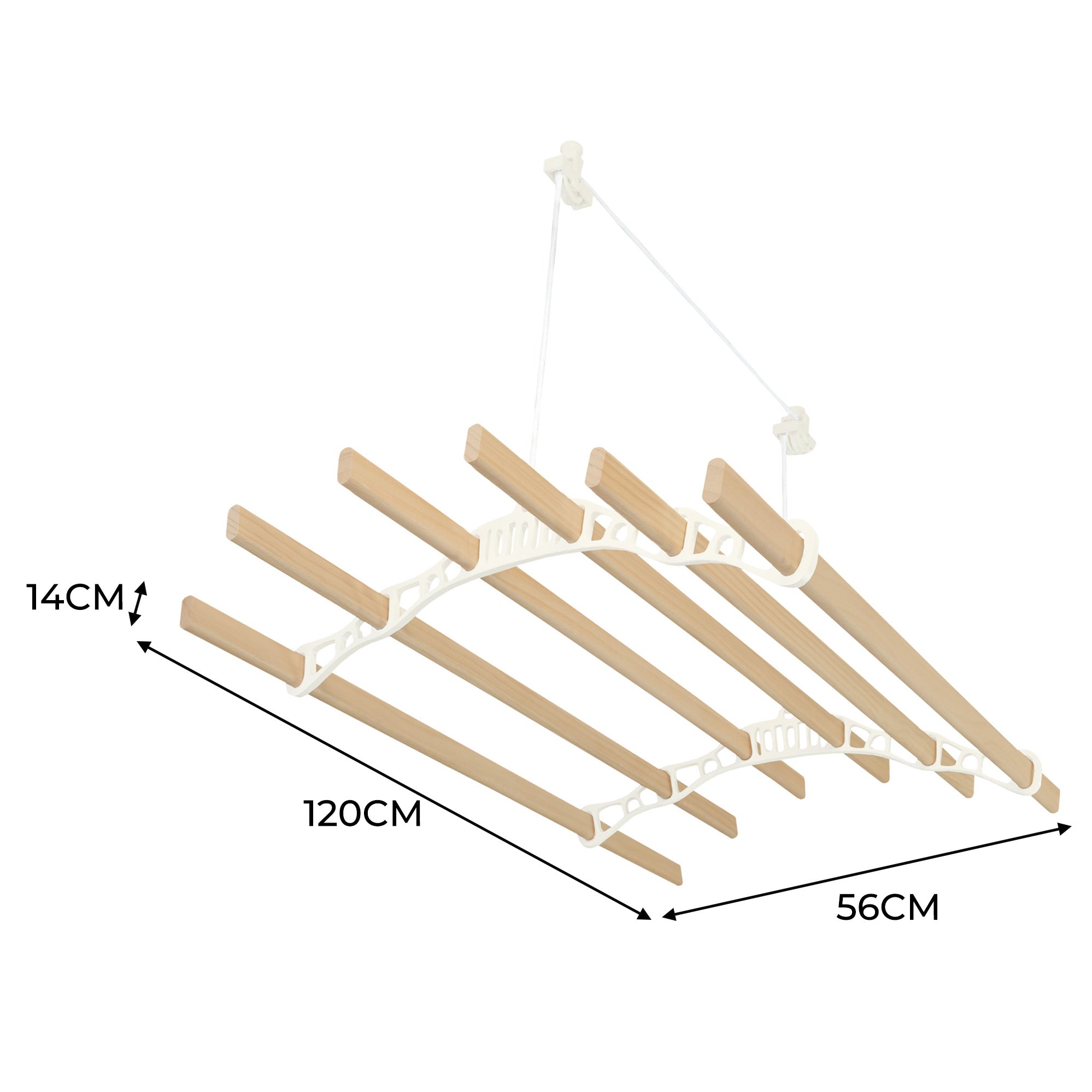 Etendoir à Linge Suspendu de 1,2 Mètre - Ivoire Monstershop - Mathon - 4