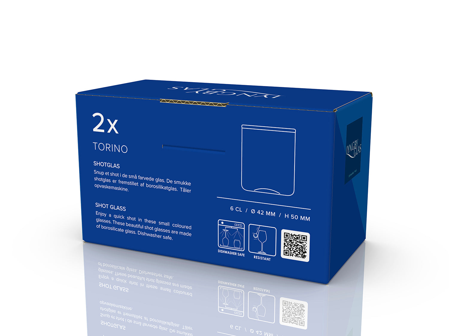 Verre à shot TORINO en verre Bleu Lyngby Glas - Mathon - 5