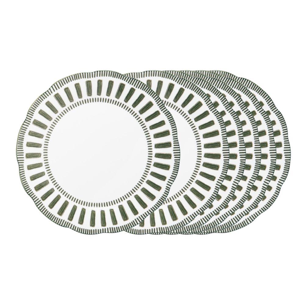 Assiette plate Napoli verte 27 cm (lot de 6) Table passion - Mathon - 1