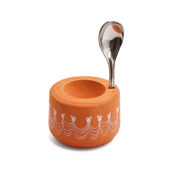 Coffret Piou Princesse coquetier et cuillère corail  Roger Orfèvre - Mathon - 1