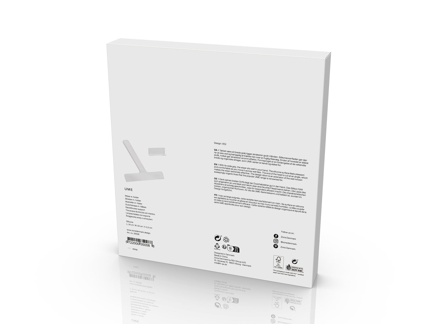 Raclette-vitre Ume en Silicone Blanc Zone Denmark - Mathon - 3