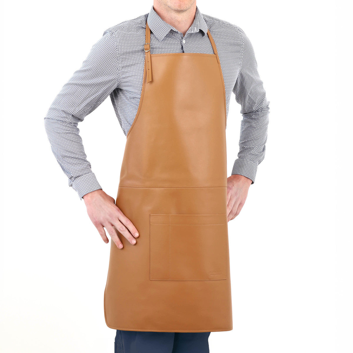 Honoré - Tablier en cuir de veau couleur Tabac Sabatier Trompette - Mathon - 2