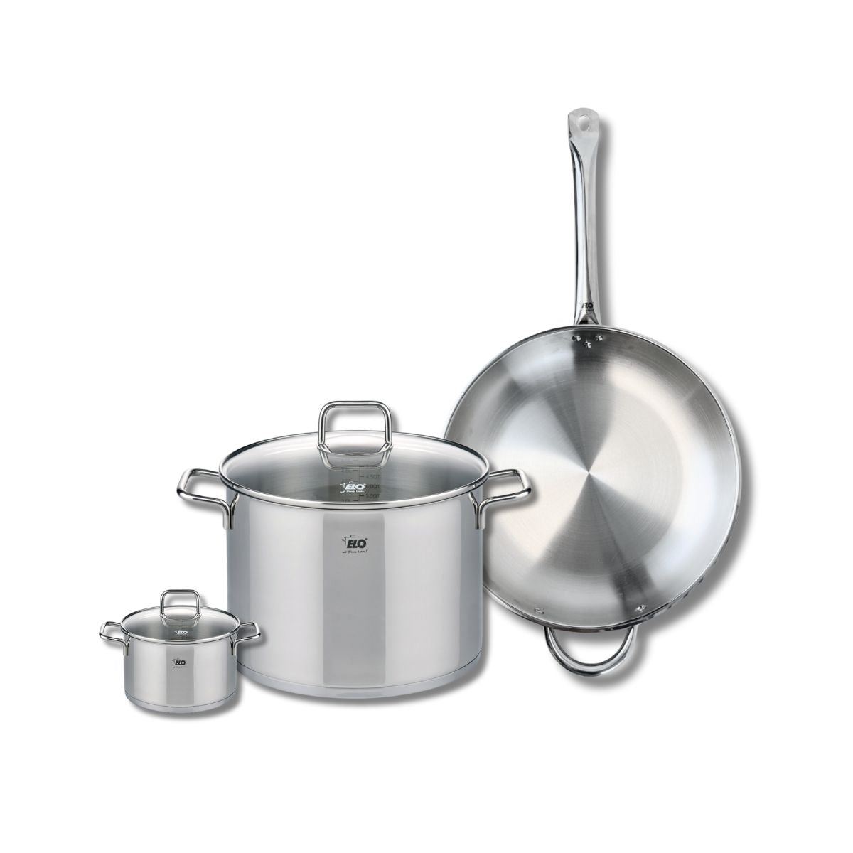 Ensemble de 1 Poêle de cuisson 32 cm et 2 faitouts 12 et 26 cm  Profi Citrin Elo - Mathon - 1