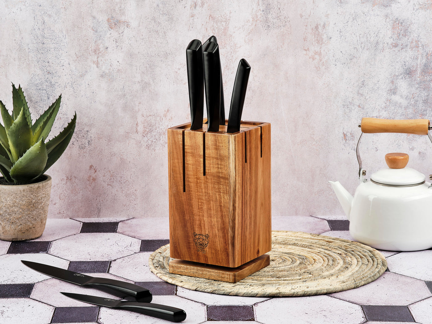 Lot de 7 couteaux de cuisine en inox noir D Björn - Mathon - 2