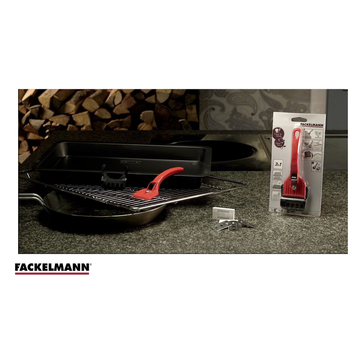 Racloir rouge pour plaque vitrocéramique Fackelmann - Mathon - 2