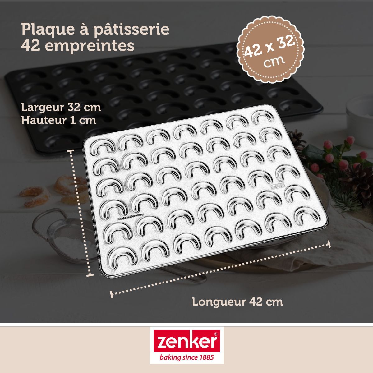 Moule pour vanille kipferl croissant vanille 42 x 32 cm Zenker Special Creative Zenker - Mathon - 3