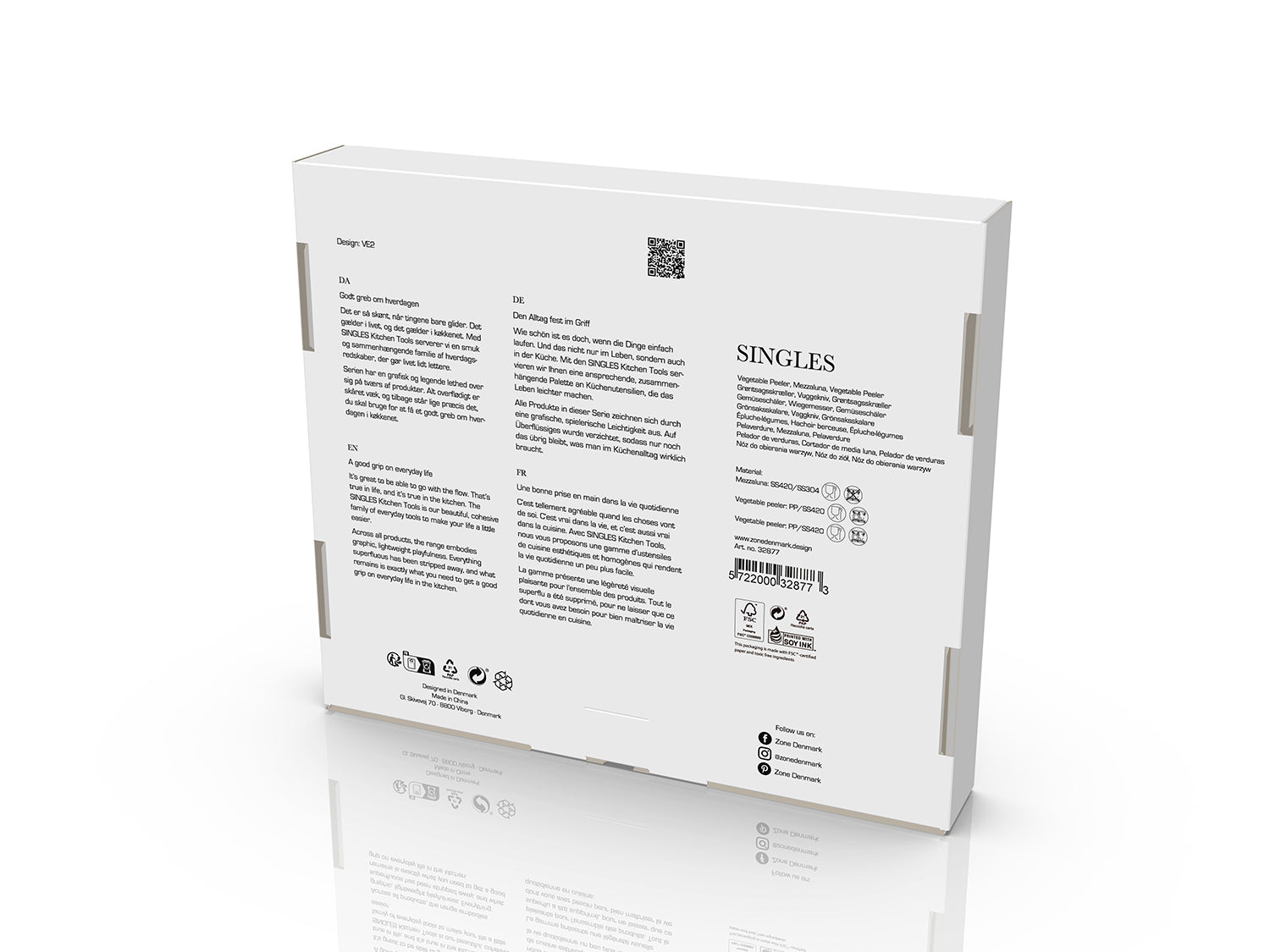 Ensemble de 3 accessoires de découpe SINGLES en acier inoxydable Taupe doux Zone Denmark - Mathon - 4