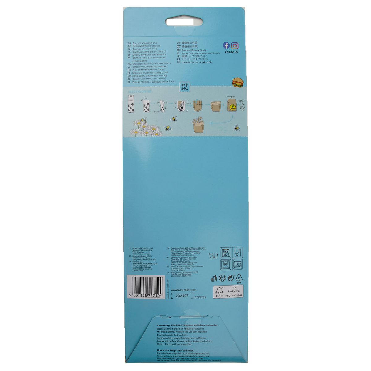 Lot de 3 wraps en cire d