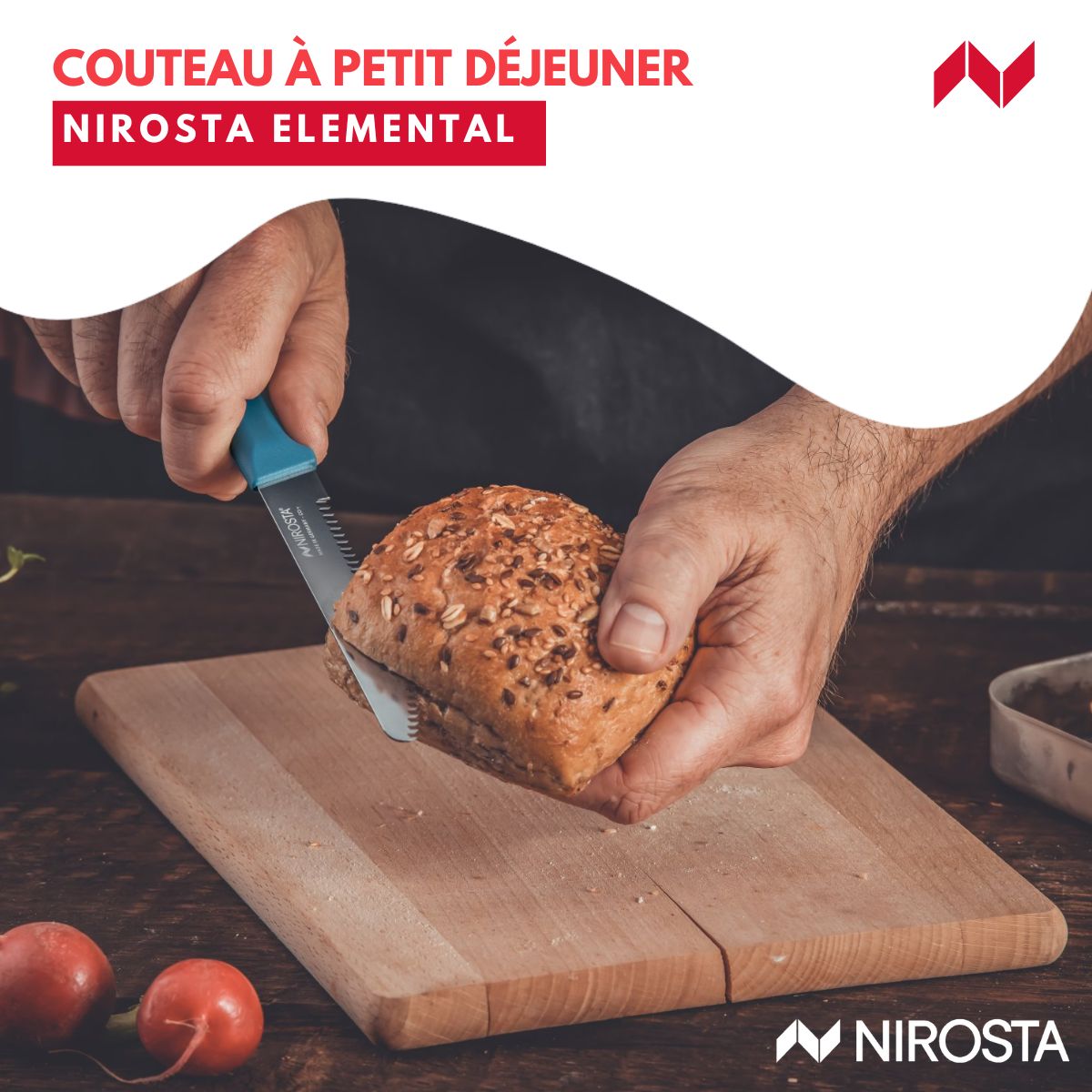 Couteau petit-déjeuner 22,5 cm  Elemental Nirosta - Mathon - 2