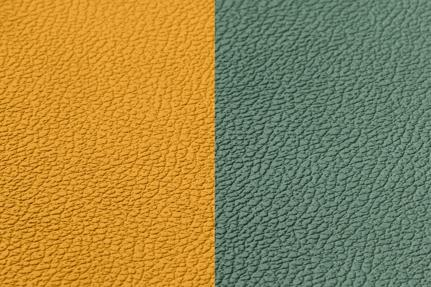 Sous-verre curve réversible - 6 pièces - Cuir recyclé jaune moutarde et vert sapin Björn - Mathon - 4