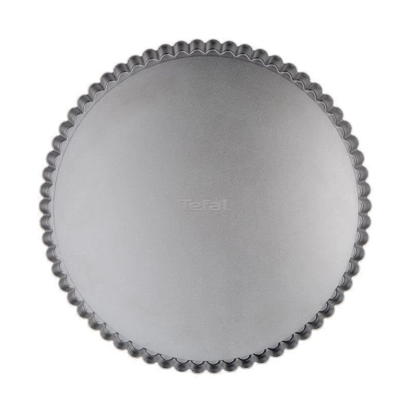 Moule A Tarte Delibake En Acier - O 28 Cm - Rouge Et Gris - Fond Amovible Tefal - Mathon - 2