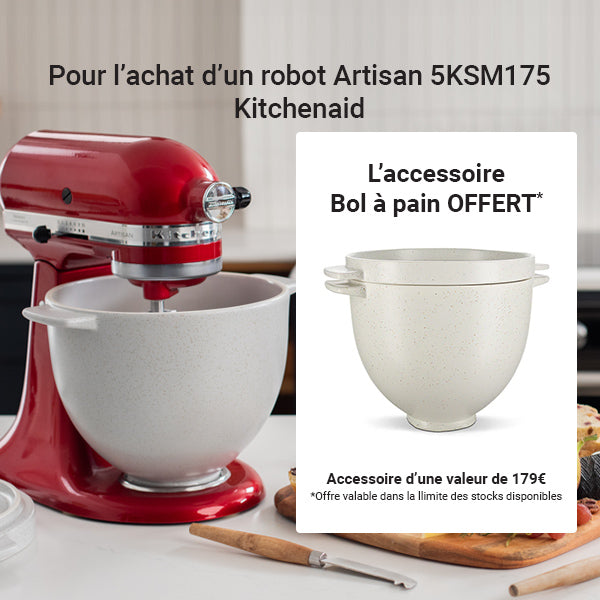 Robot pâtissier Artisan à tête inclinable 4,8 L 300 W noir truffe 5KSM175PSEBK Kitchenaid - Mathon - 2