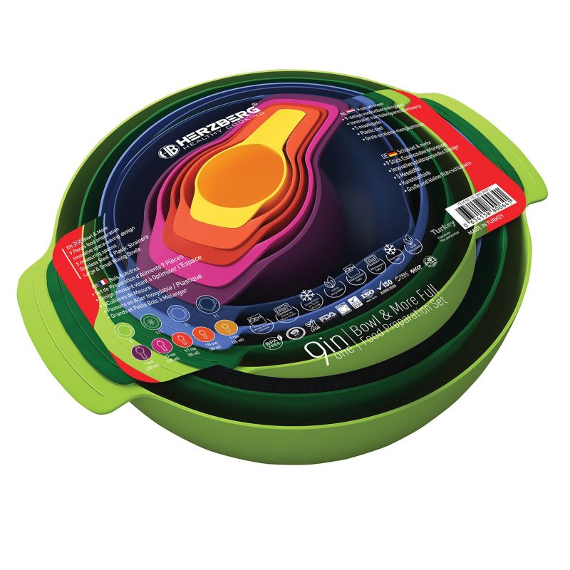 Ensemble de bols et doseurs 9 pièces Herzberg HGBOL9N1FS Herzberg - Mathon - 2