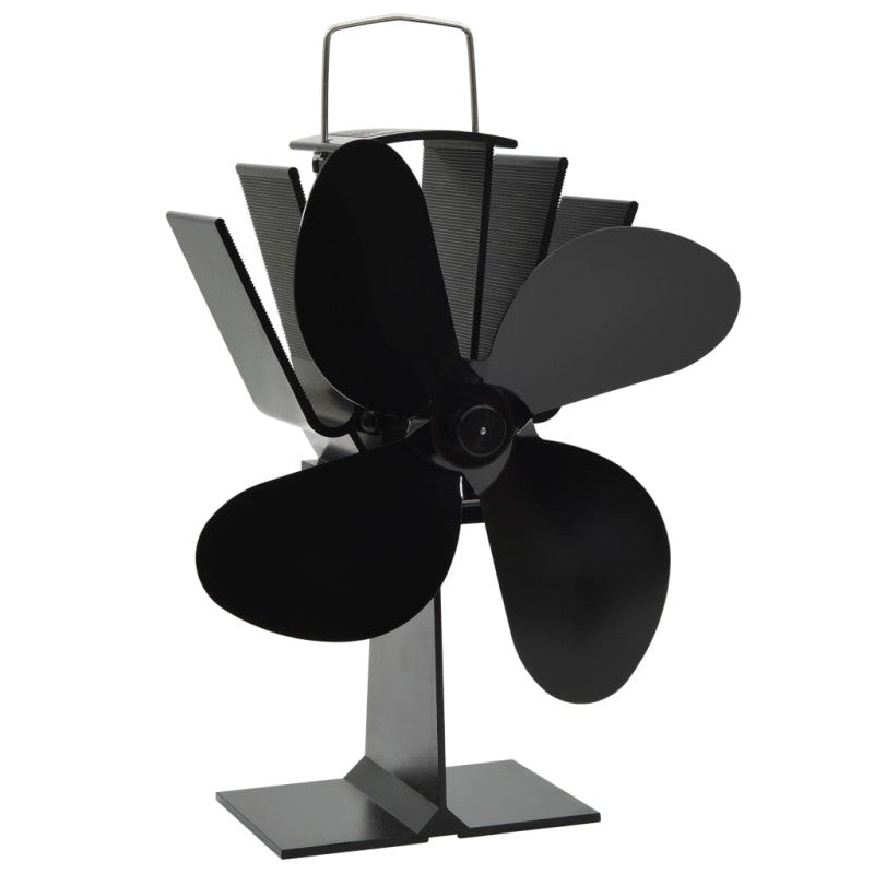 Ventilateur De Poêle Alimenté Par Chaleur 4 Pales Noir VIDAXL - Mathon - 2