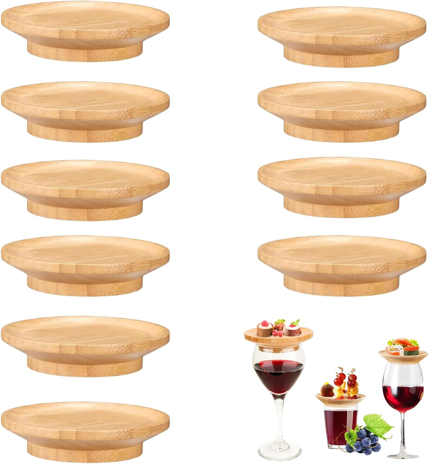 Assiette en Bois pour Verre à Vin Multifonction Vendos85 - Mathon