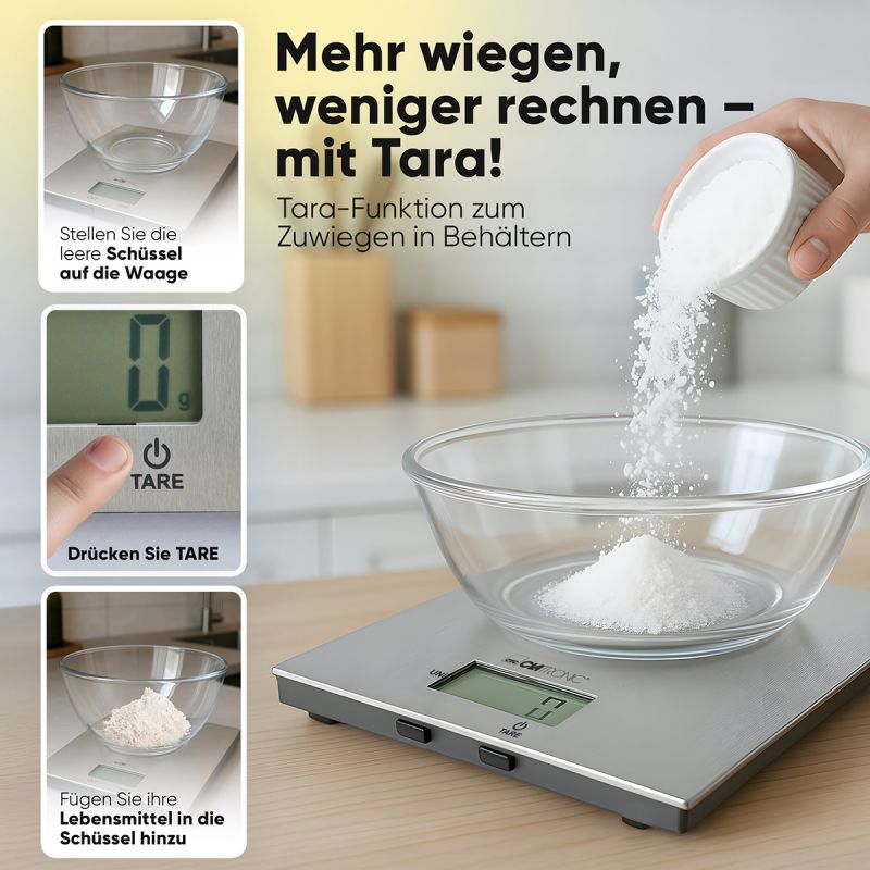 Balance de cuisine en acier inoxydable Clatronic KW3821-Inox Clatronic - Mathon - 6