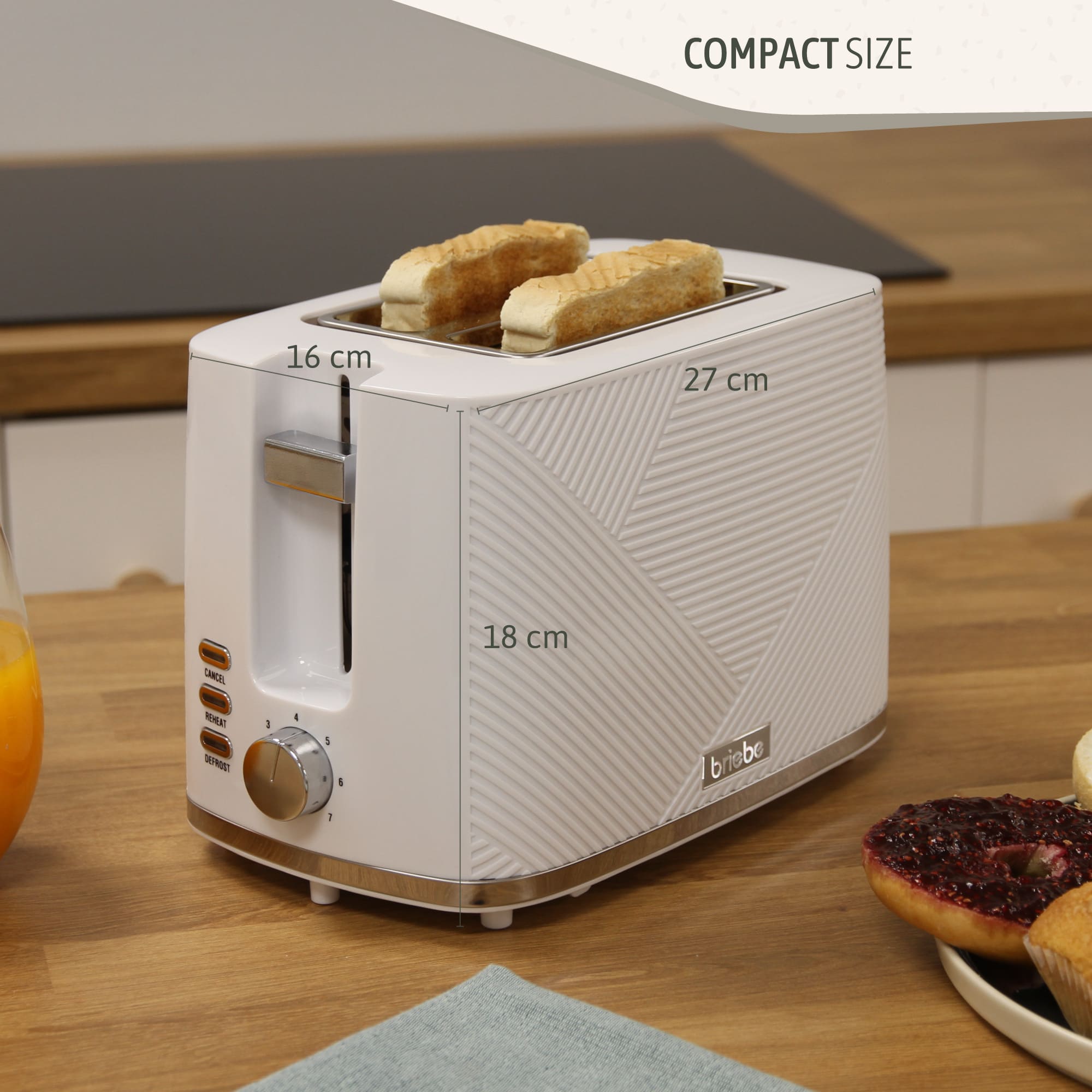 Elegance Ensemble Grille Pain 2 Fentes Large Bouilloire Électrique 1,7L sans BPA Blanc SKT1170WHT - Mathon - 9