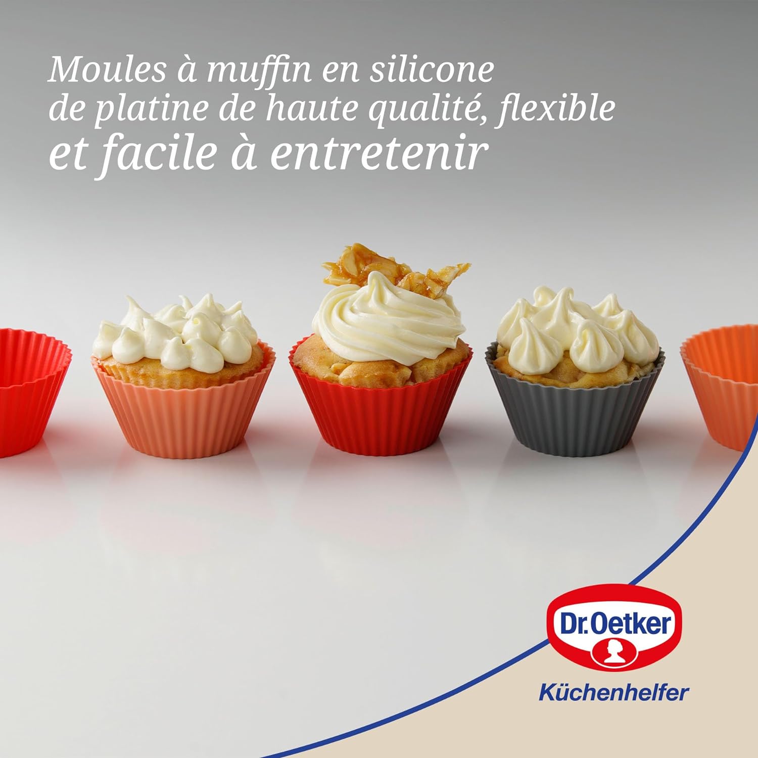 Lot de 12 caissettes muffins en silicone 7 cm Dr. Oetker Flexxibel Love Dr. Oetker - Mathon - 6