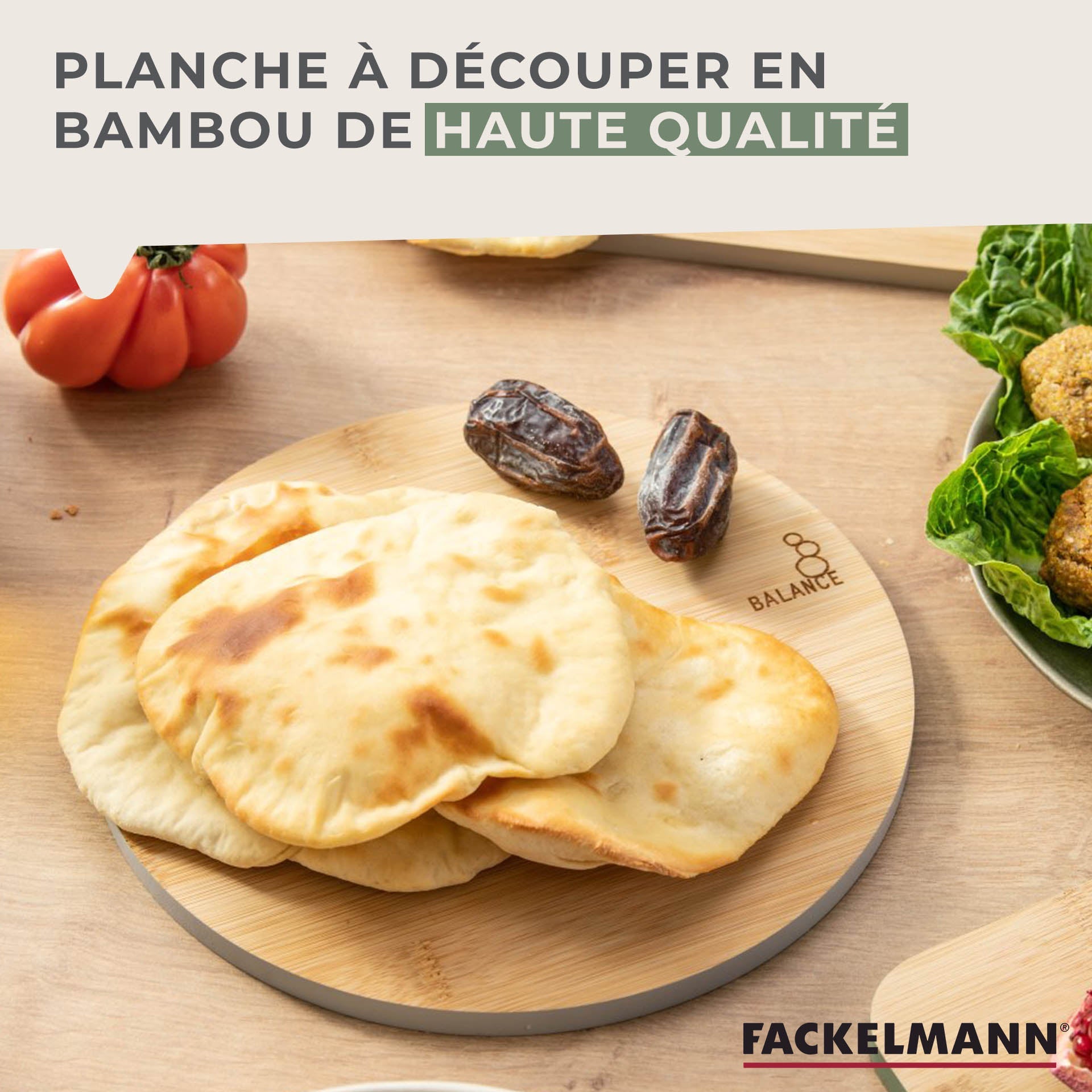 Planche à découper en bambou 24 x 24 cm  Balance Fackelmann - Mathon - 3